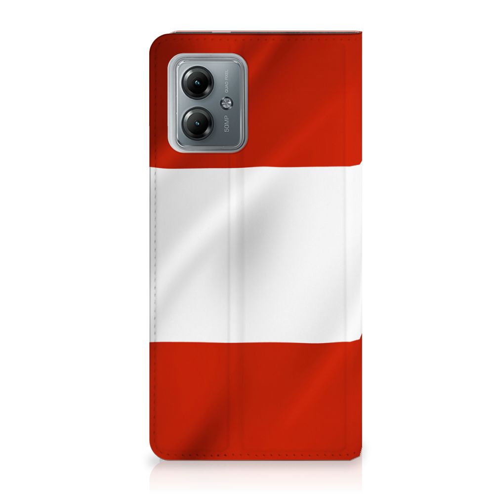 Motorola Moto G14 Standcase Oostenrijk vlag design zijkant
