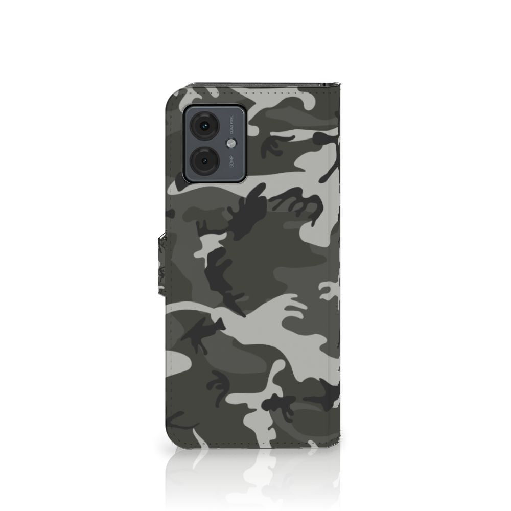 Motorola Moto G14 Telefoon Hoesje Army Light Telefoonhoesje Camouflage Design Voorzijde