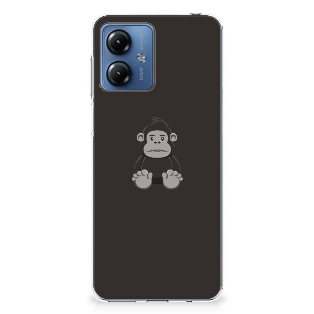 Motorola Moto G14 Telefoonhoesje met Naam Gorilla Gorilla design achterkant