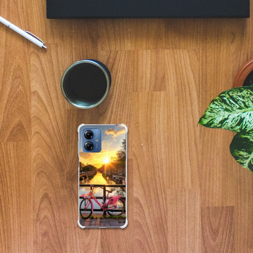 Motorola Moto G14 Telefoonhoesje met valbescherming Amsterdamse Grachten B2C Telecom