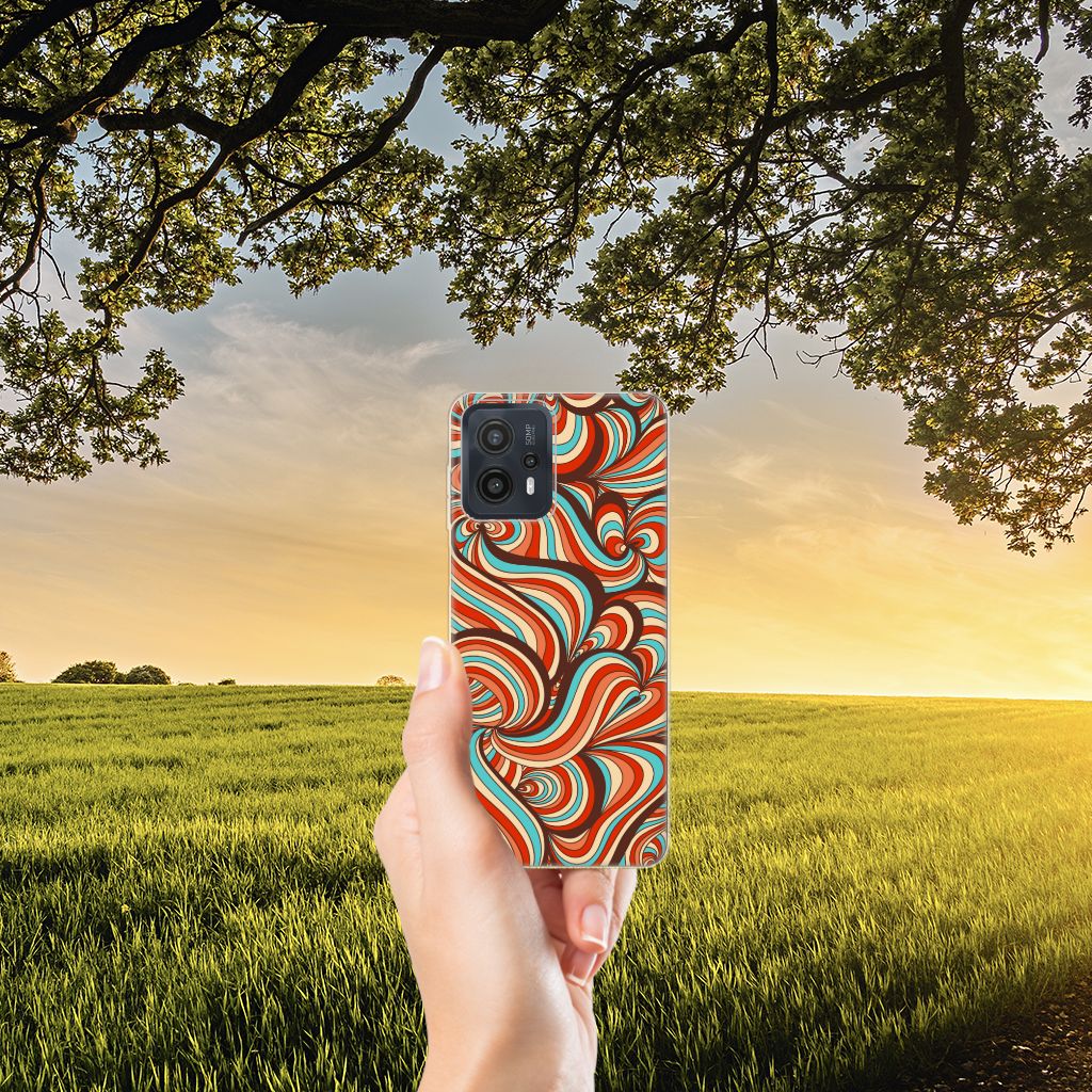 Motorola Moto G23 | G13 Hoesje maken Retro tpu case retro design kleurrijk aanzicht