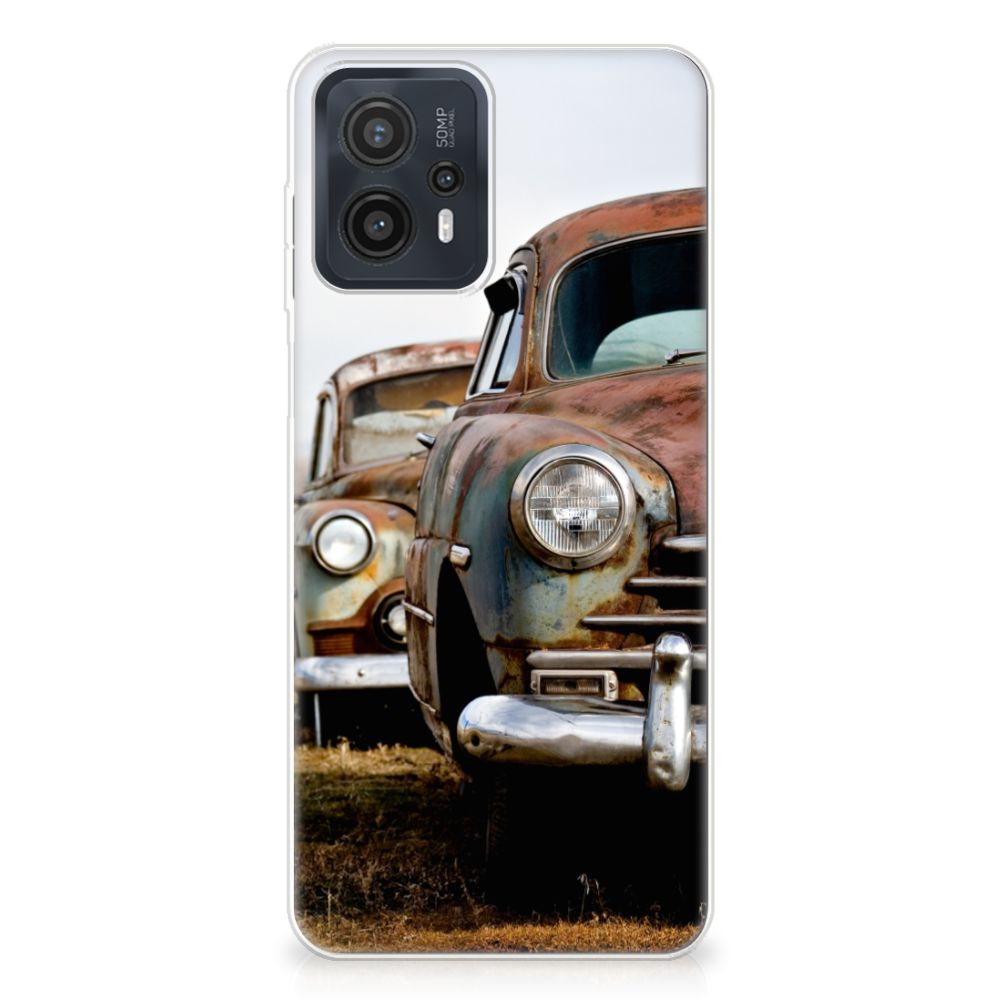 Motorola Moto G23 | G13 Siliconen Hoesje met foto Vintage Auto vintage auto retro design voorzijde