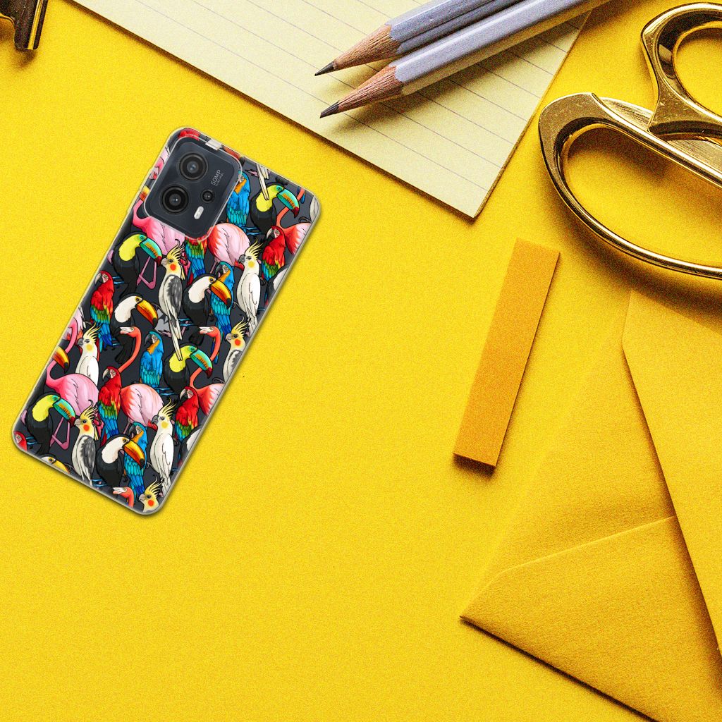 Motorola Moto G23 | G13 TPU Hoesje Birds design vogels aanzicht