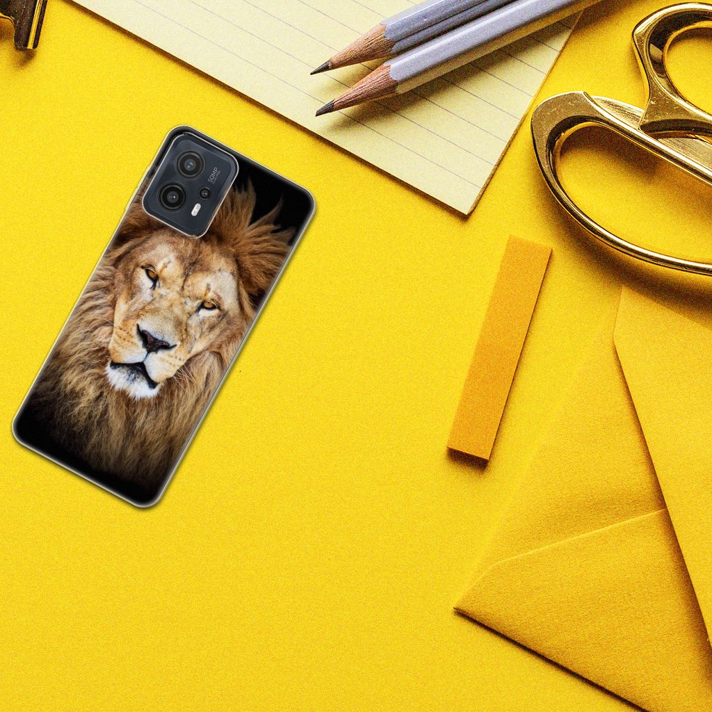 Motorola Moto G23 | G13 TPU Hoesje Leeuw design leeuw aanzicht