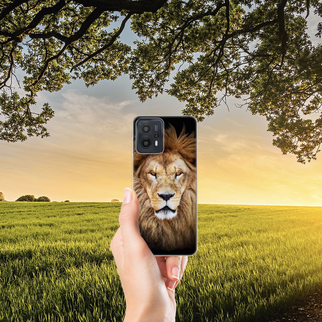 Motorola Moto G23 | G13 TPU Hoesje Leeuw leeuw aanzicht