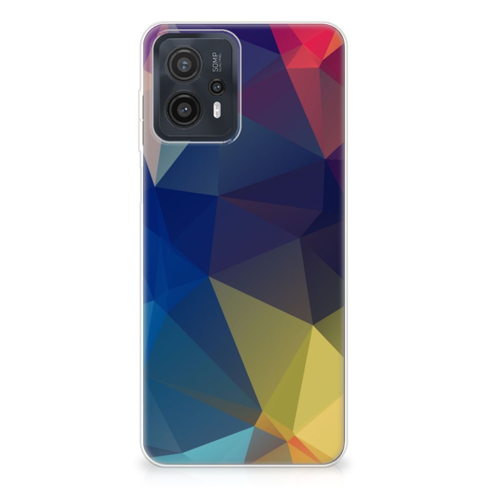 Motorola Moto G23 | G13 TPU Hoesje Polygon Dark abstract design achterkant