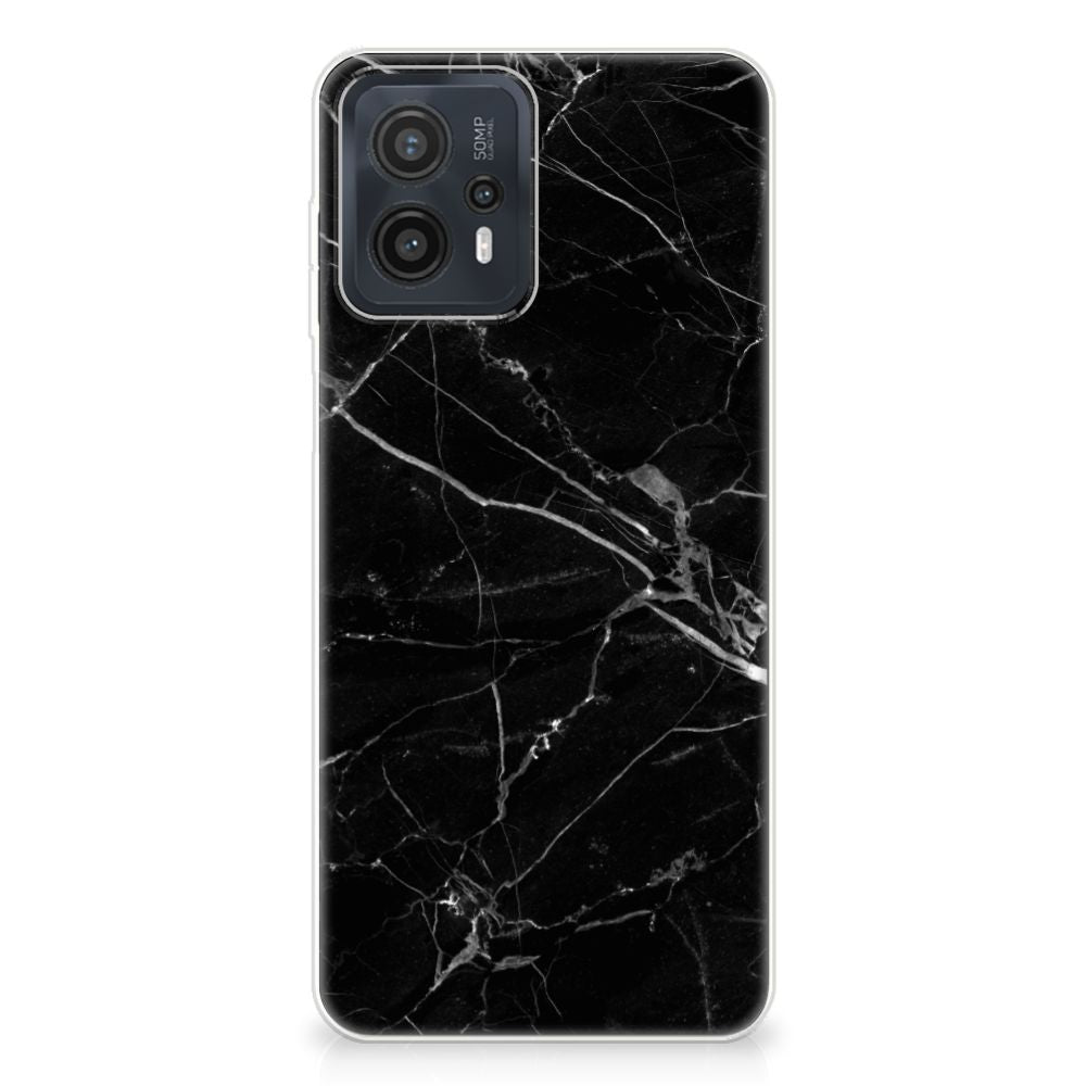 Motorola Moto G23 | G13 TPU Siliconen Hoesje Marmer Zwart design marmer zwart aanzicht