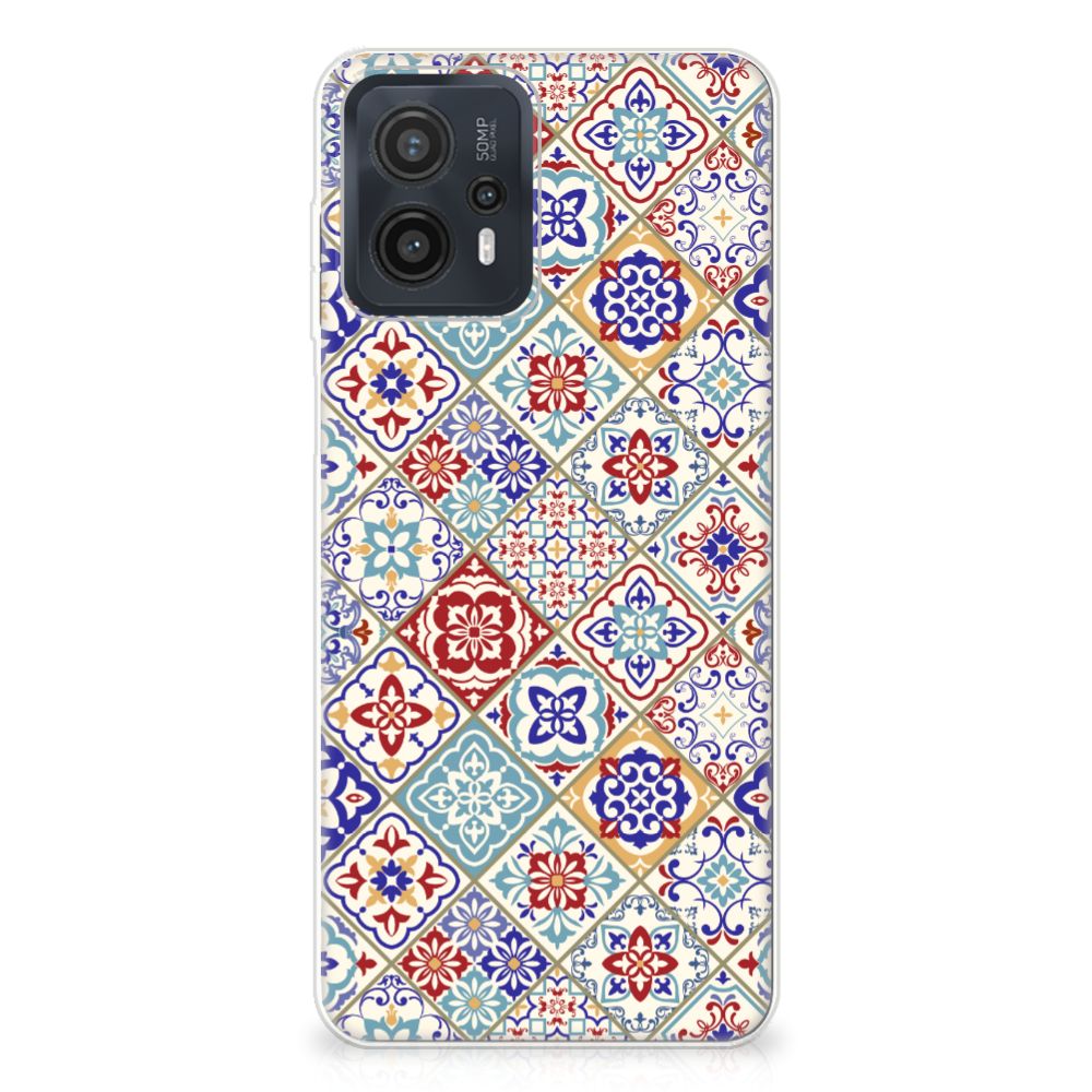 Motorola Moto G23 | G13 TPU Siliconen Hoesje Tiles Color design bovenkant