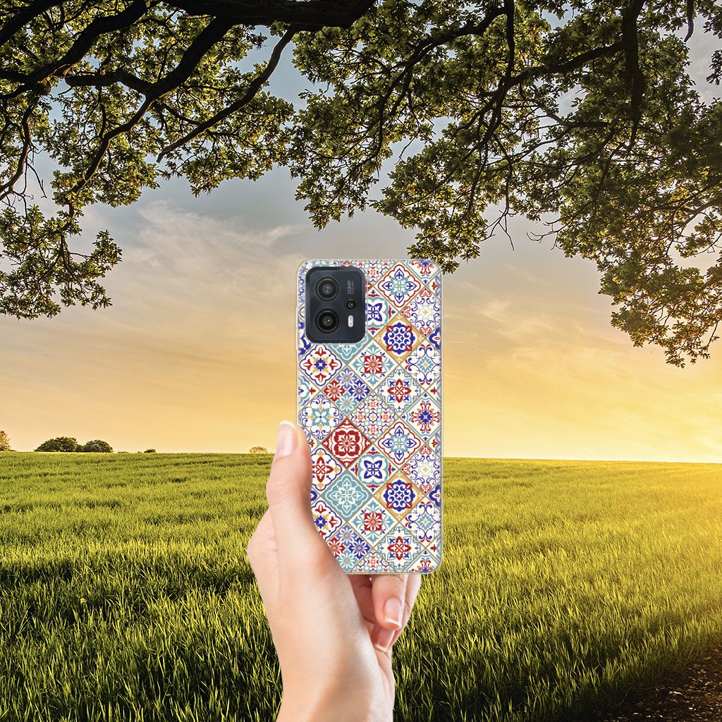 Motorola Moto G23 | G13 TPU Siliconen Hoesje Tiles Color hand uitzicht achtergrond natuur