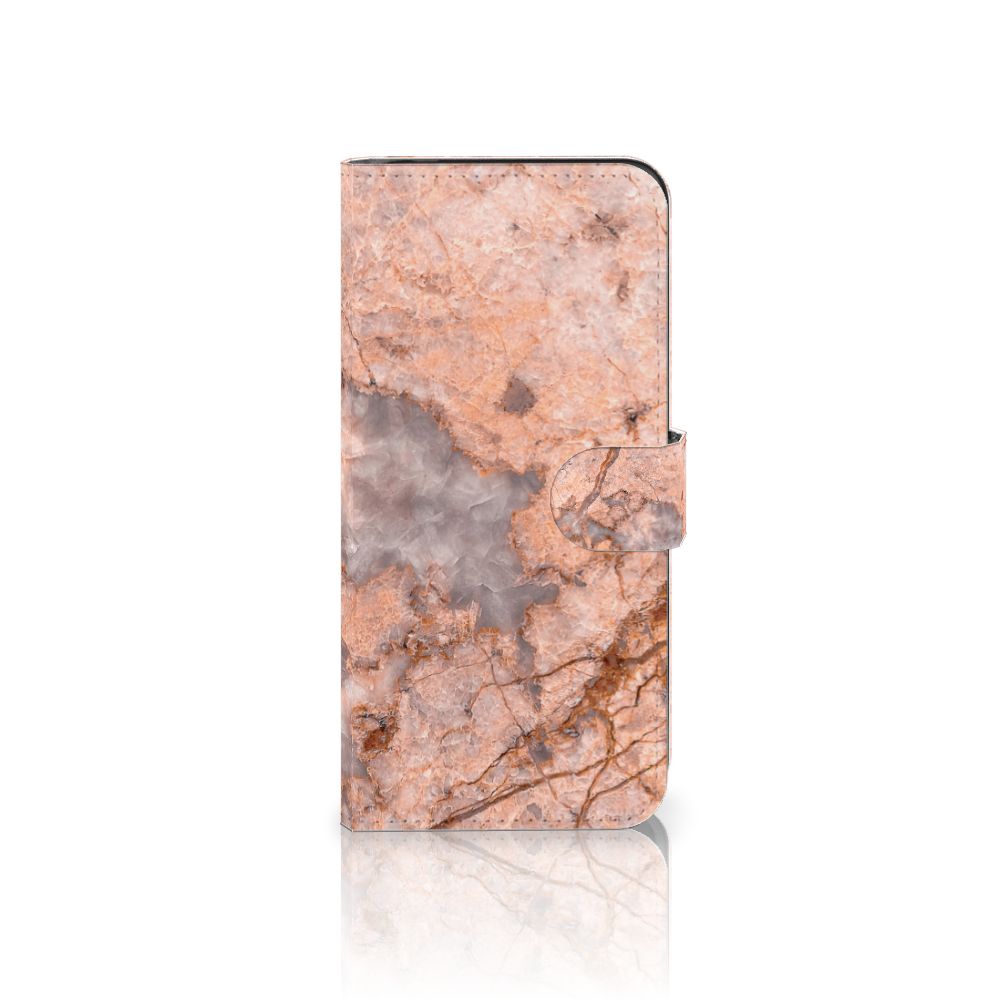 Motorola Moto G24 | G04 | G24 Power Bookcase Marmer Oranje marmer oranje design voorkant
