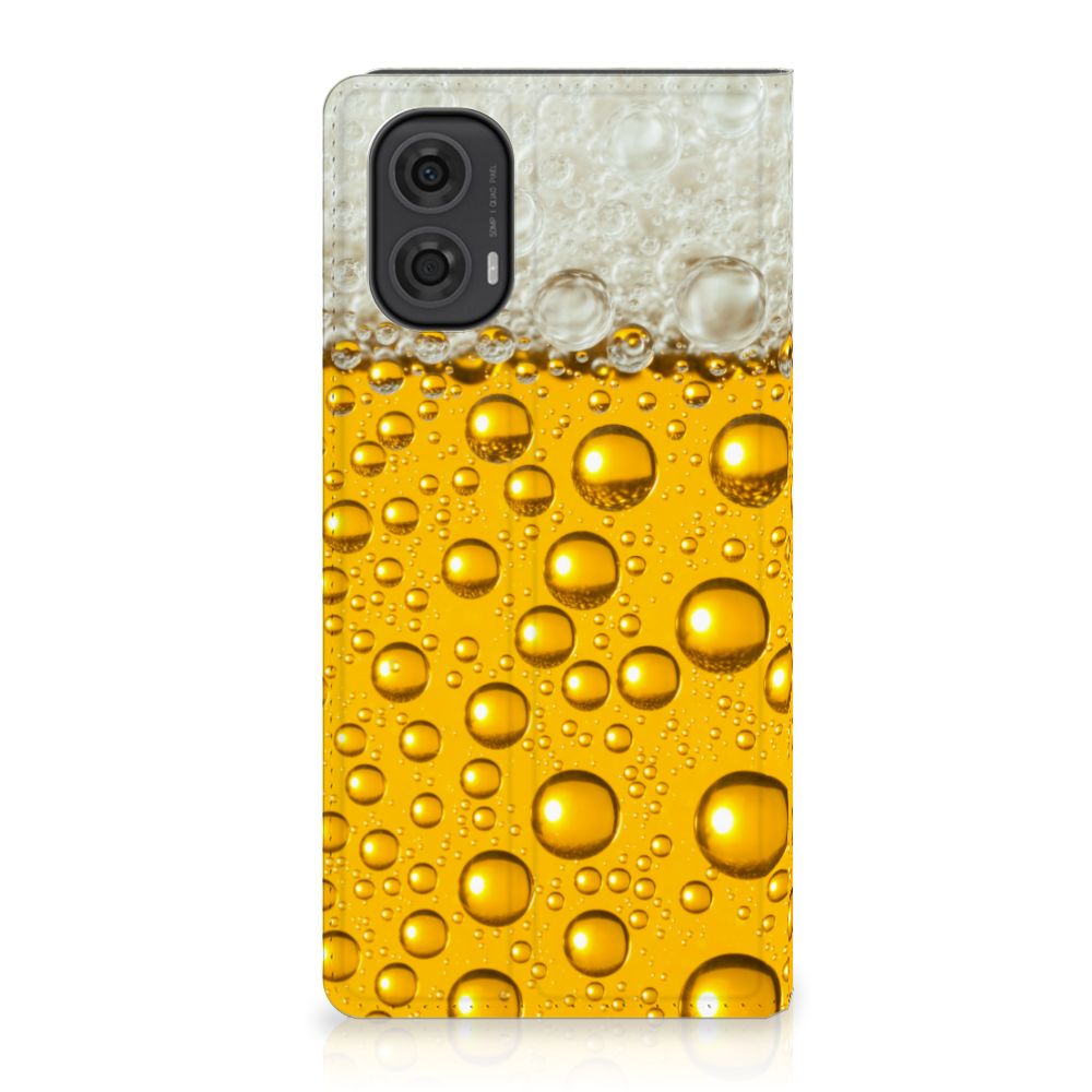 Motorola Moto G24 | G04 | G24 Power Flip Style Cover Bier design bierprint aanzicht
