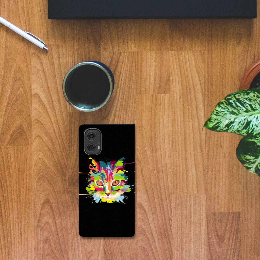 Motorola Moto G24 | G04 | G24 Power Magnet Case Cat Color design top view