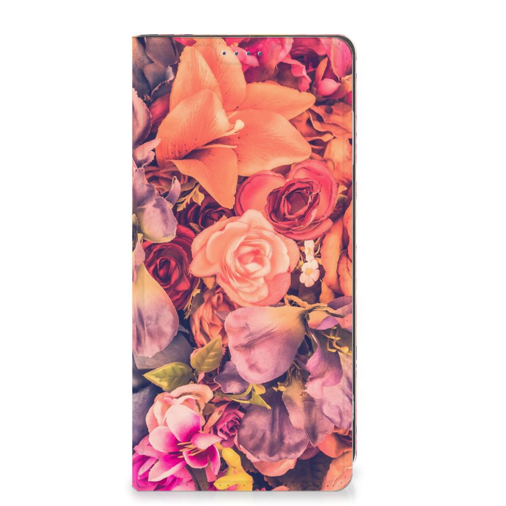 Motorola Moto G24 | G04 | G24 Power Smart Cover Bosje Bloemen bloemen oranje paars roze