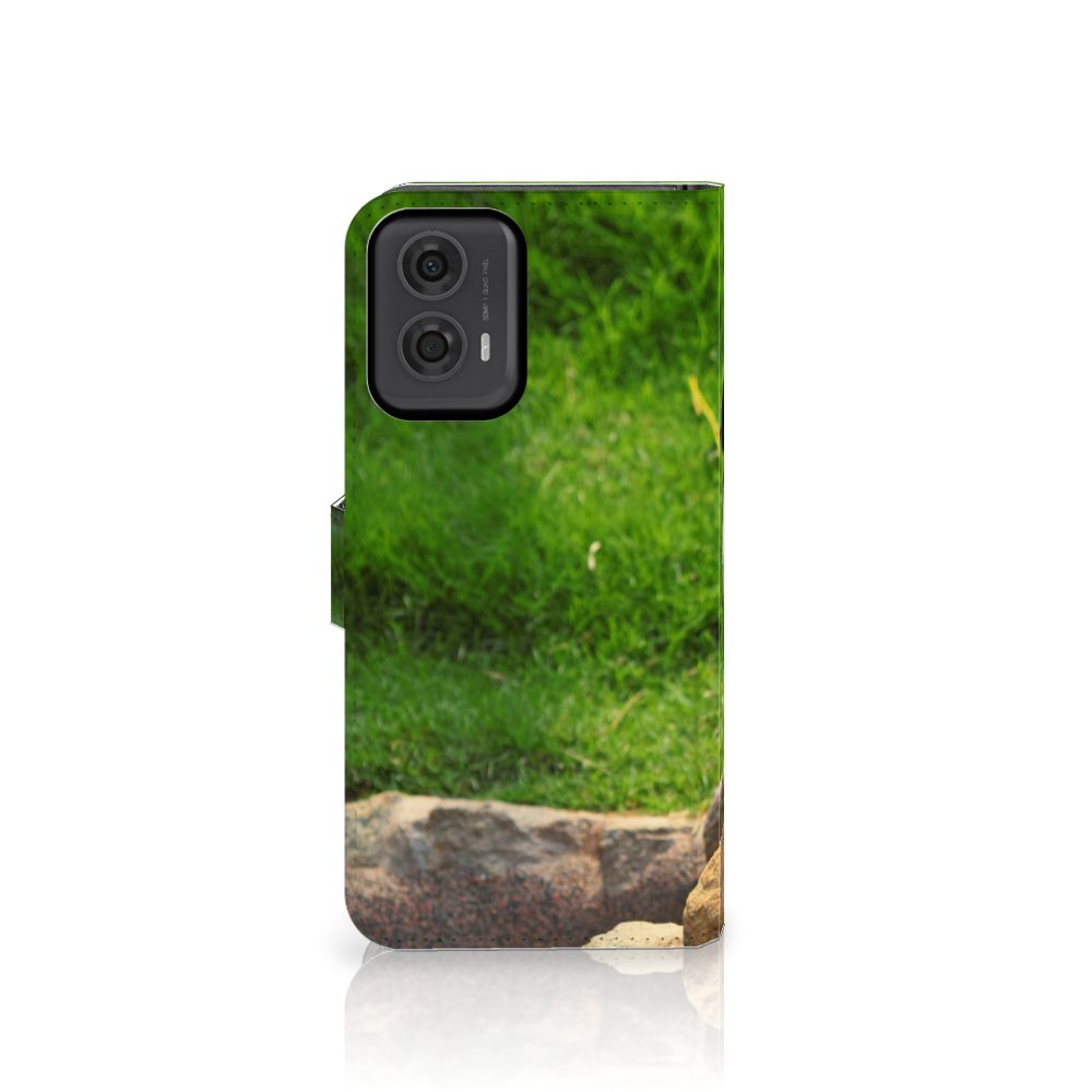 Motorola Moto G24 | G04 | G24 Power Telefoonhoesje met Pasjes Panda voorkant met panda print