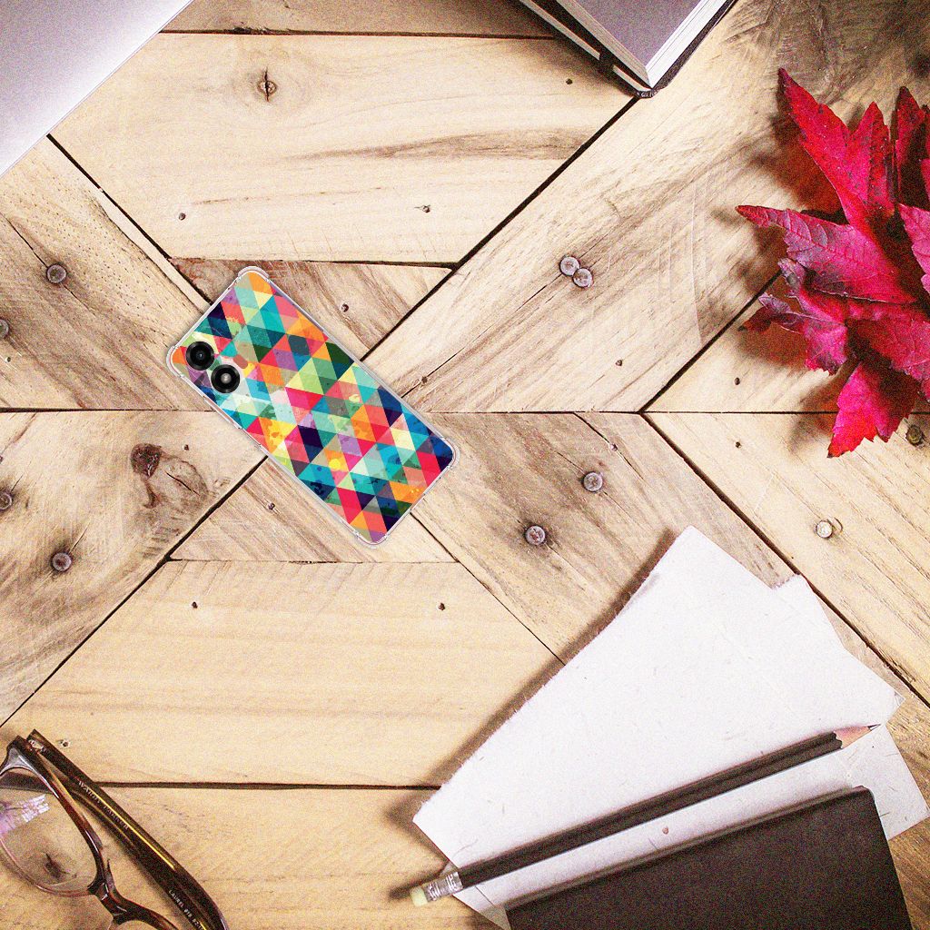 Motorola Moto G24 | G24 Power | G04 Doorzichtige Silicone Hoesje Geruit B2C Telecom