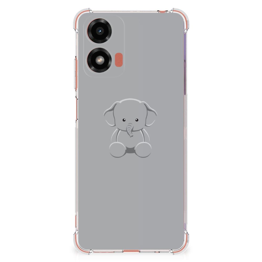 Motorola Moto G24 | G24 Power | G04 Stevig Bumper Hoesje Grijs Baby Olifant B2C Telecom
