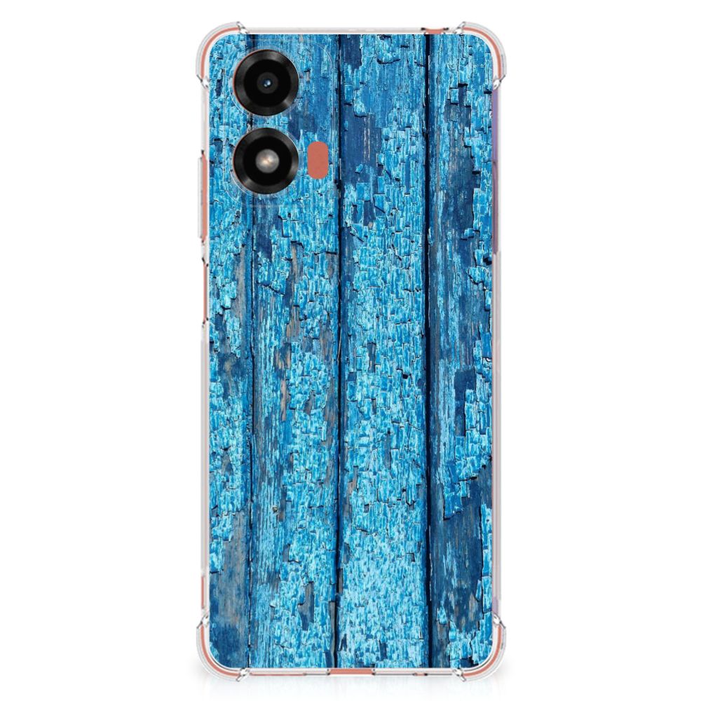 Motorola Moto G24 | G24 Power | G04 Stevig Telefoonhoesje Wood Blue B2C Telecom