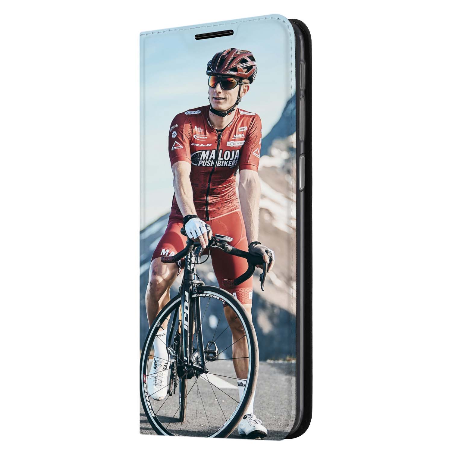 Motorola Moto G31 | G41 Book Cover Hoesje Maken met Foto fietser zittend fiets uiterlijk
