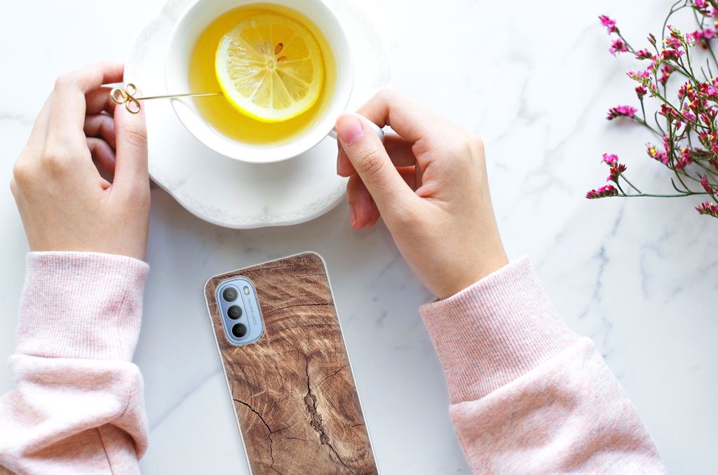 Motorola Moto G31 | G41 Bumper Hoesje Tree Trunk telefoon handsfeer drankje