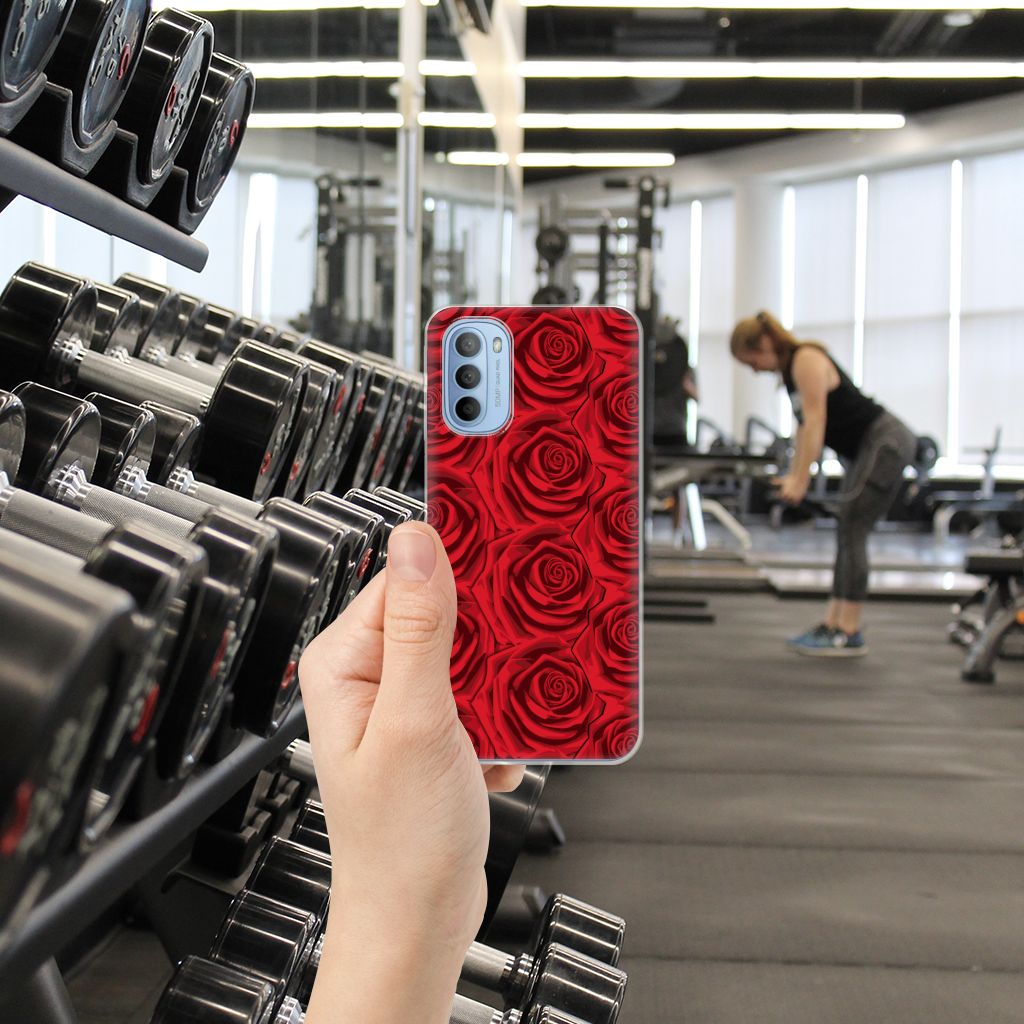 Motorola Moto G31 | G41 TPU Case Red Roses hand fitness studio