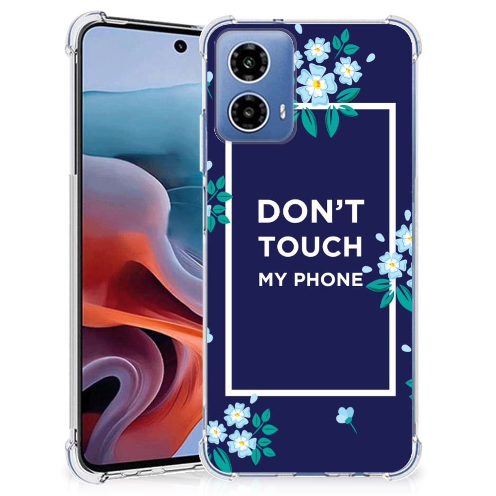 Motorola Moto G34 Anti Shock Case Flowers Blue DTMP B2C Telecom