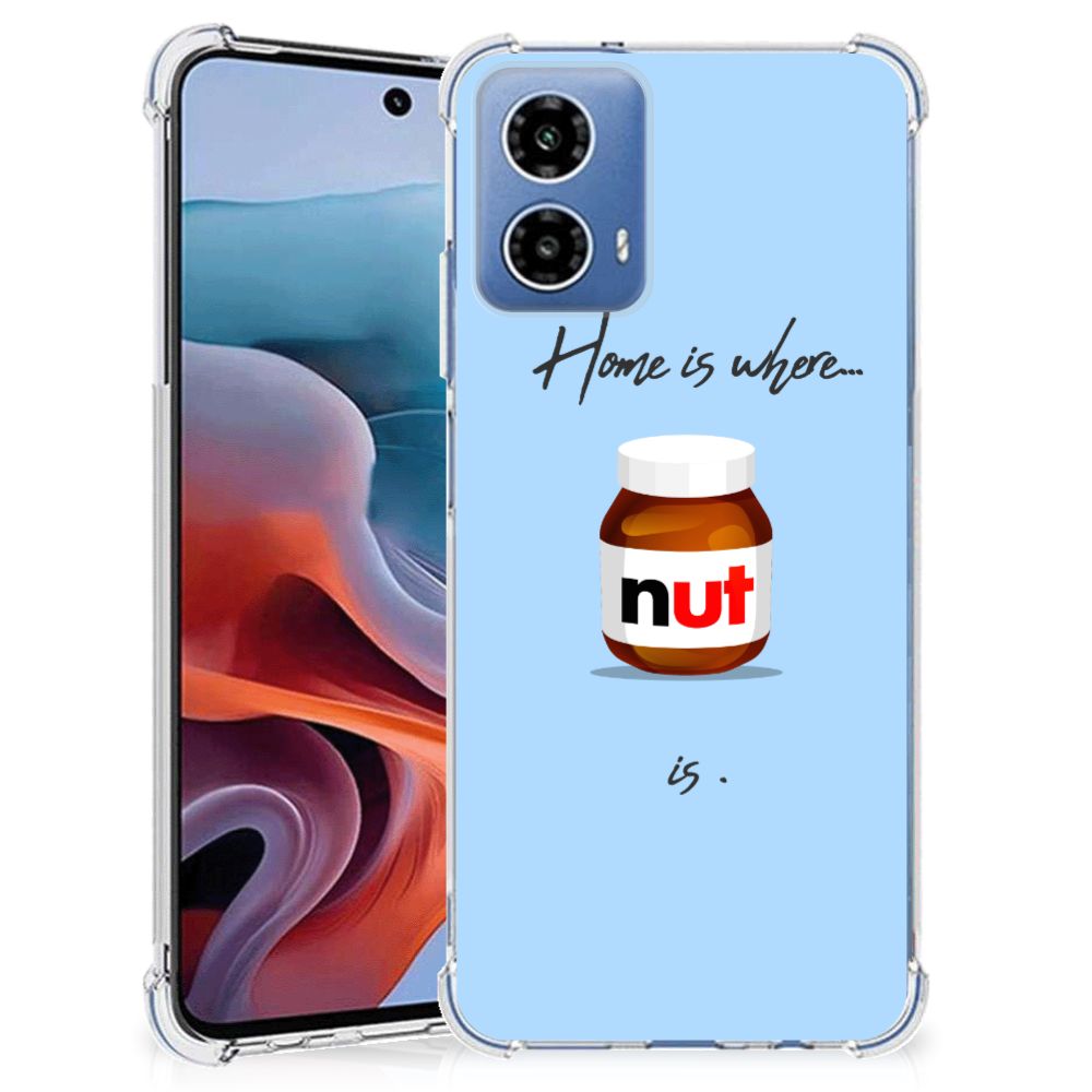 Motorola Moto G34 Beschermhoes Nut Home telefoonhoesje met nut pot ontwerp