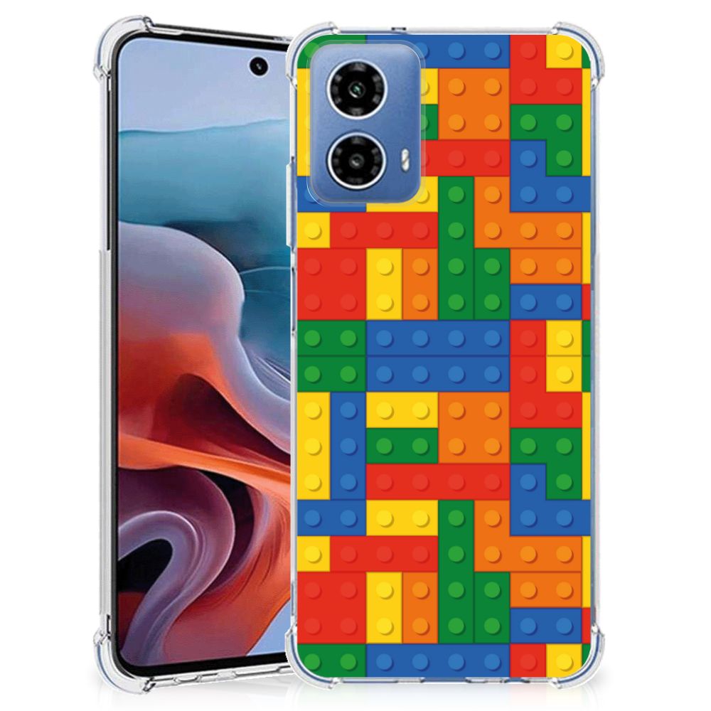 Motorola Moto G34 Doorzichtige Silicone Hoesje Blokken B2C Telecom