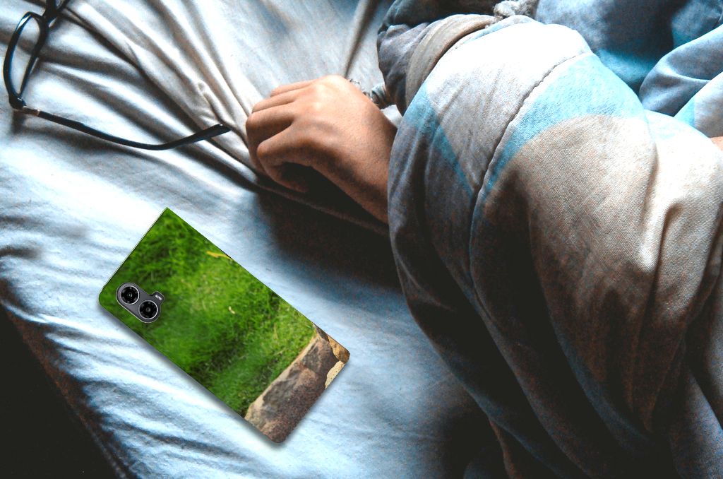 Motorola Moto G34 Hoesje maken Panda grasmotief aanzicht