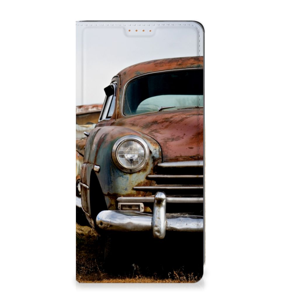 Motorola Moto G34 Stand Case Vintage Auto vintage auto voorkant