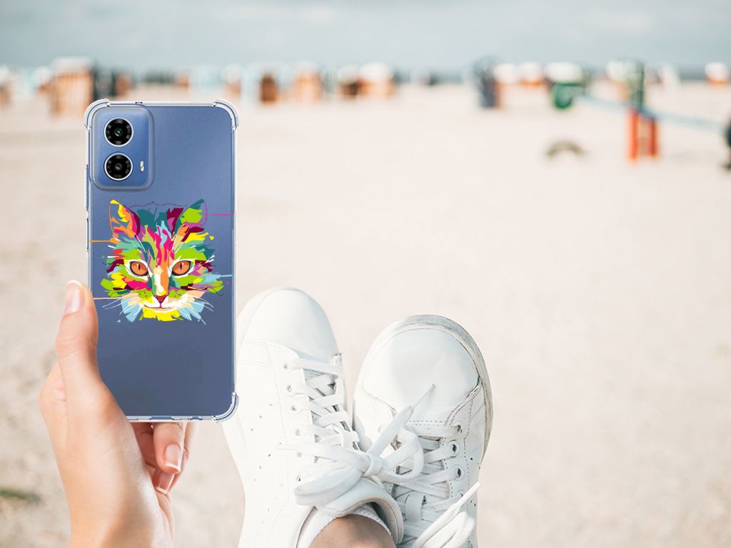 Motorola Moto G34 Stevig Bumper Hoesje Cat Color B2C Telecom