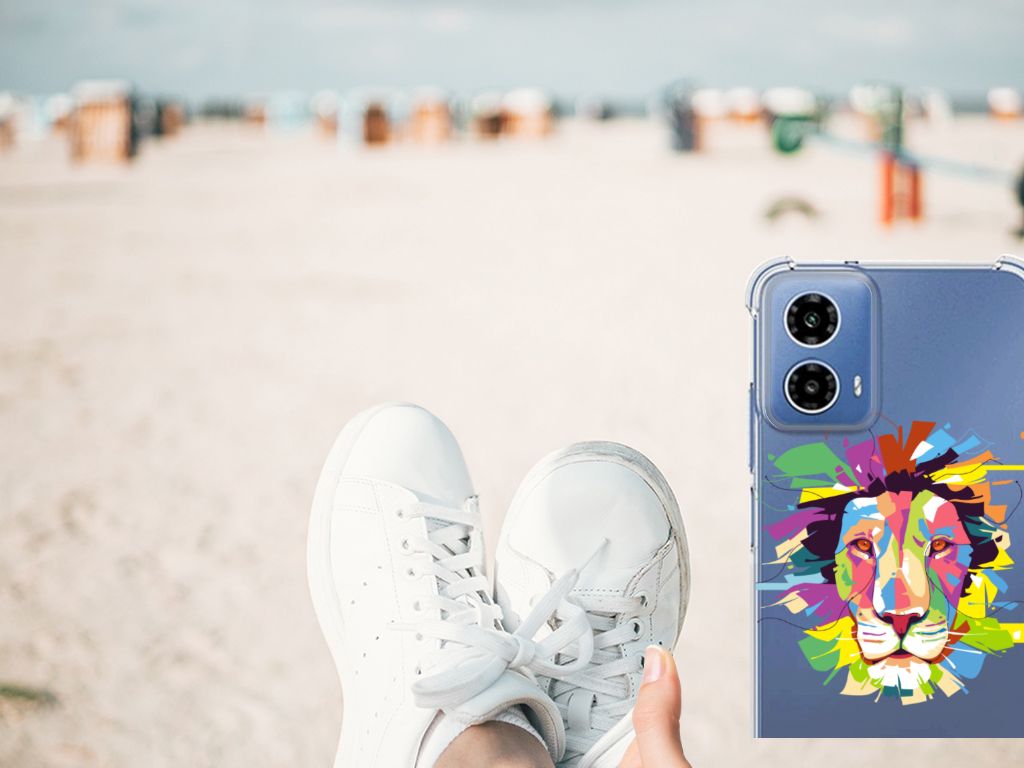 Motorola Moto G34 Stevig Bumper Hoesje Lion Color telefoonhoesje strand schoenen