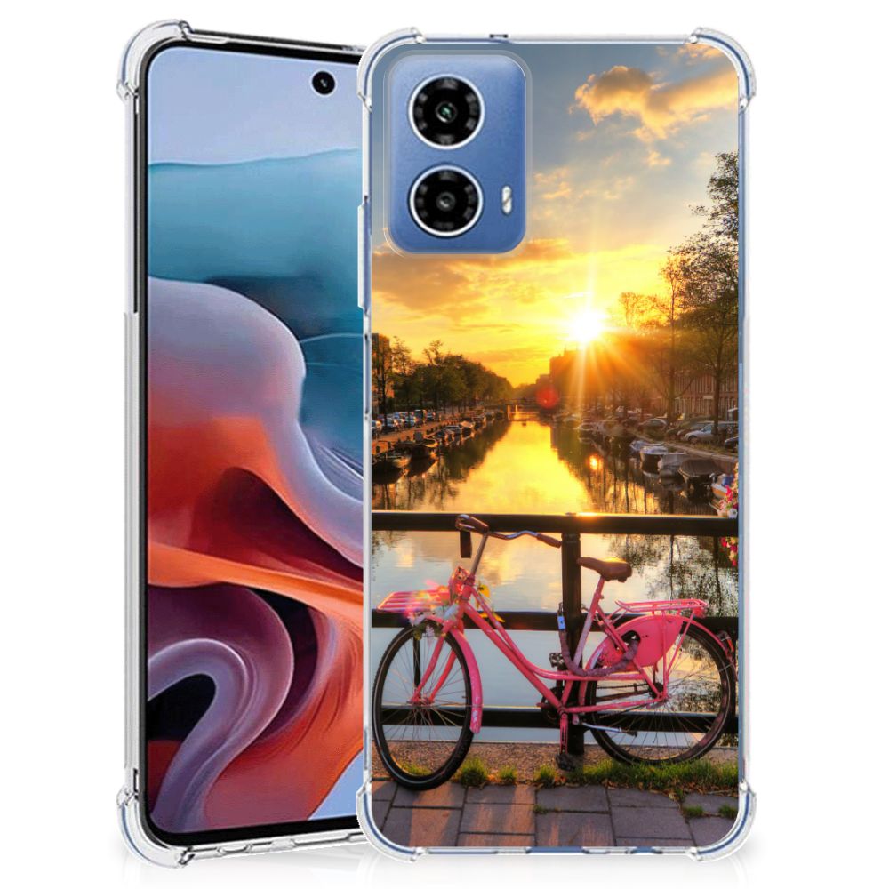 Motorola Moto G34 Telefoonhoesje met valbescherming Amsterdamse Grachten B2C Telecom