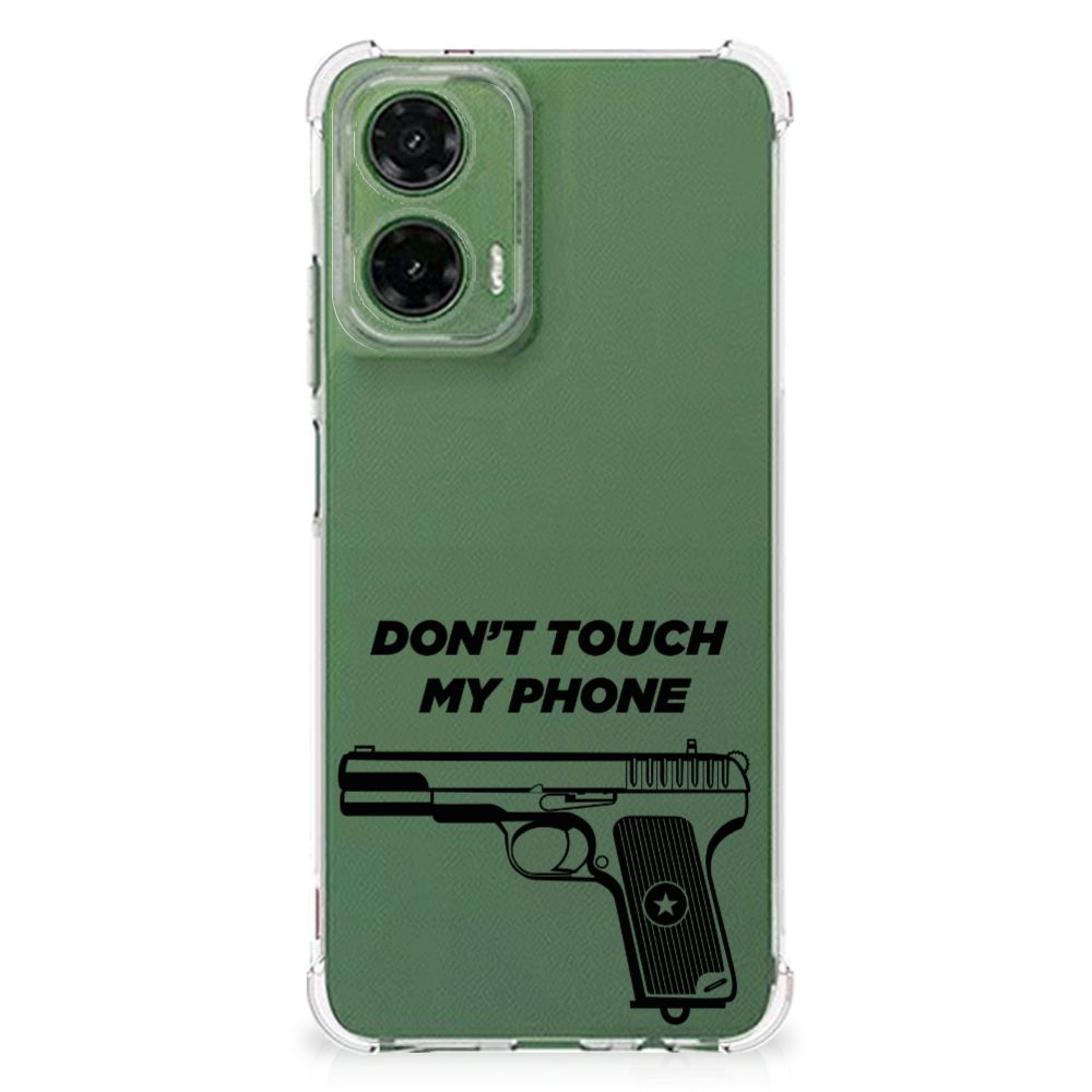 Motorola Moto G35 Anti Shock Case Pistol DTMP groene achterkant pistool ontwerp