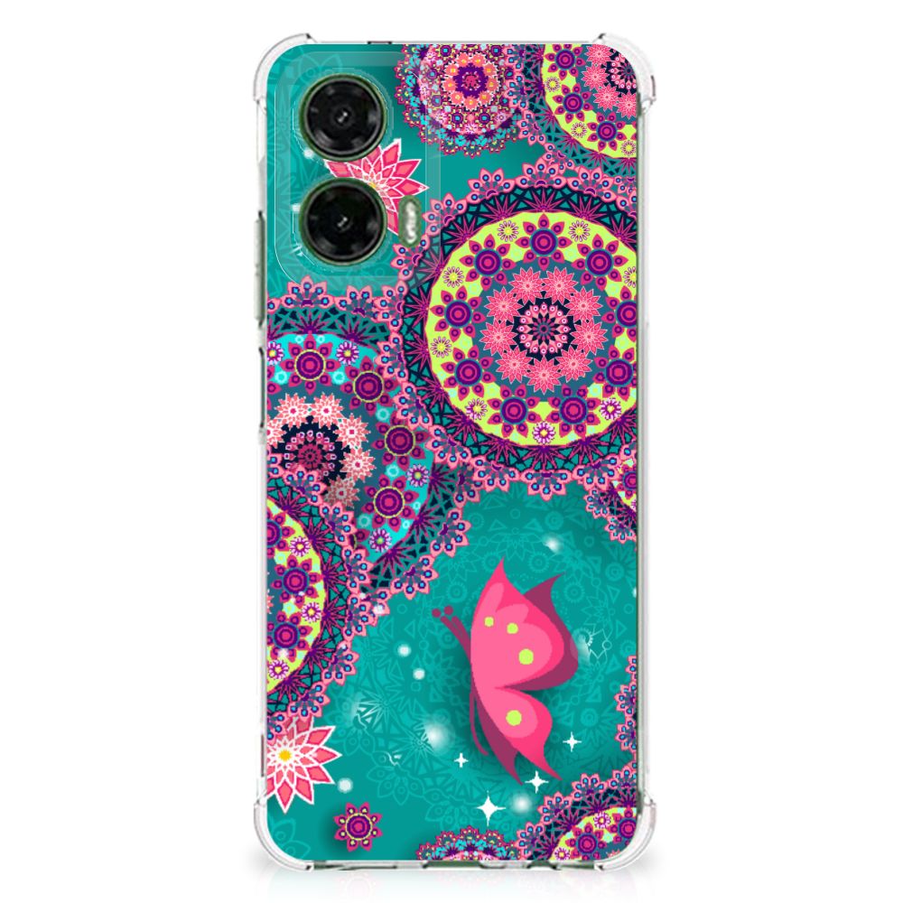 Motorola Moto G35 Back Cover Cirkels en Vlinders design voorkant