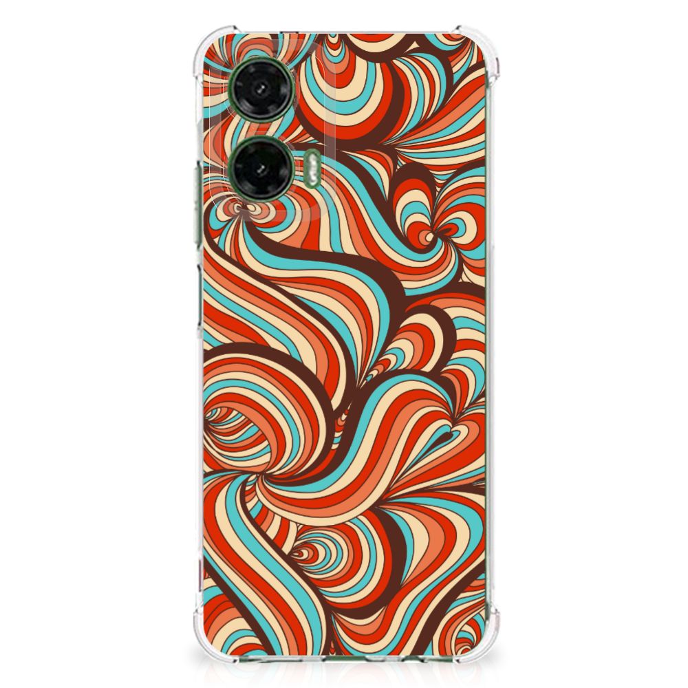 Motorola Moto G35 Back Cover Retro design kleurrijk aanzicht