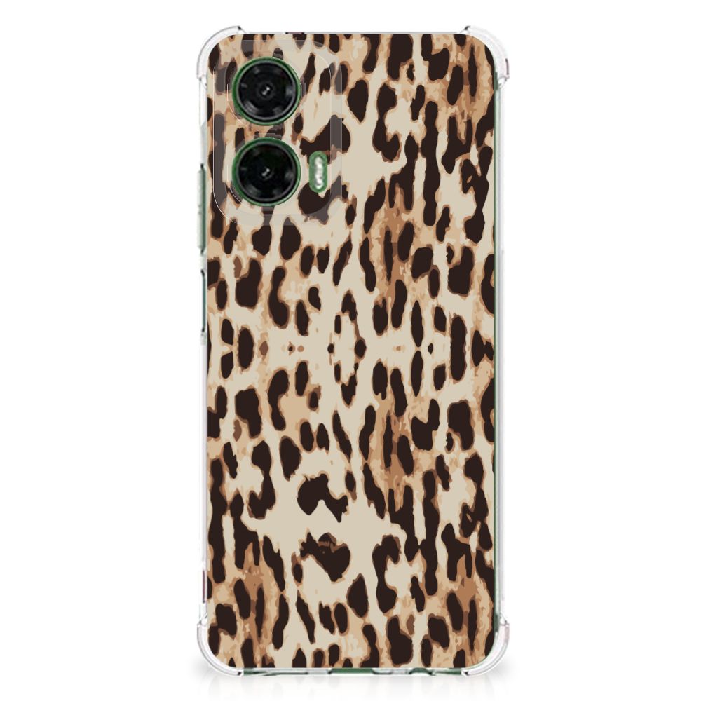 Motorola Moto G35 Case Anti-shock Leopard achterkant telefoonhoesje design