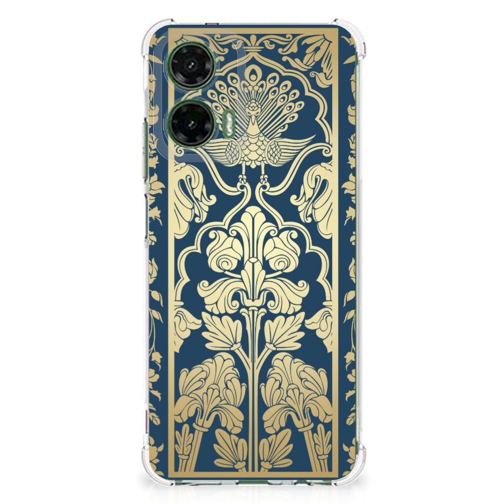 Motorola Moto G35 Case Beige Flowers ontwerp achterkant