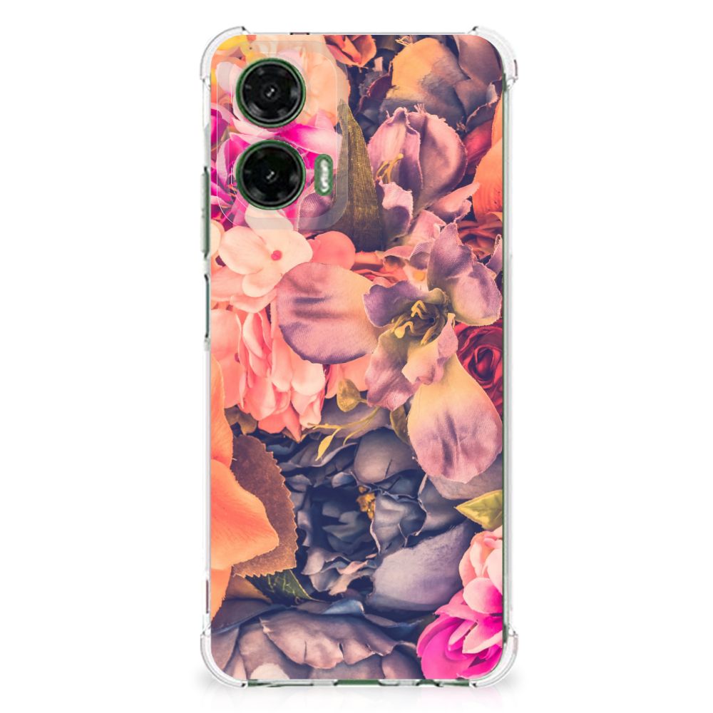 Motorola Moto G35 Case Bosje Bloemen telefoonhoesje bloemen motief achterkant