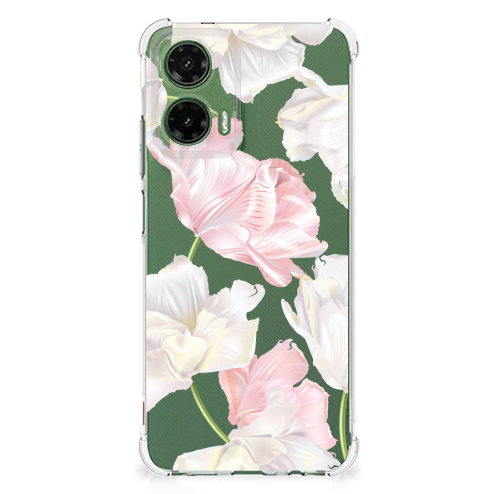 Motorola Moto G35 Case Lovely Flowers hoesje bloemen voorkant