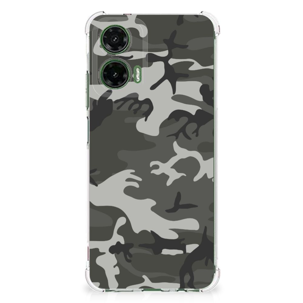 Motorola Moto G35 Doorzichtige Silicone Hoesje Army Light achterkant