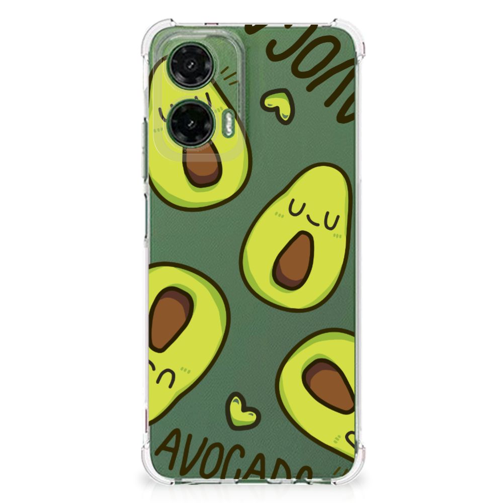Motorola Moto G35 Stevig Bumper Hoesje Avocado Singing voorkant
