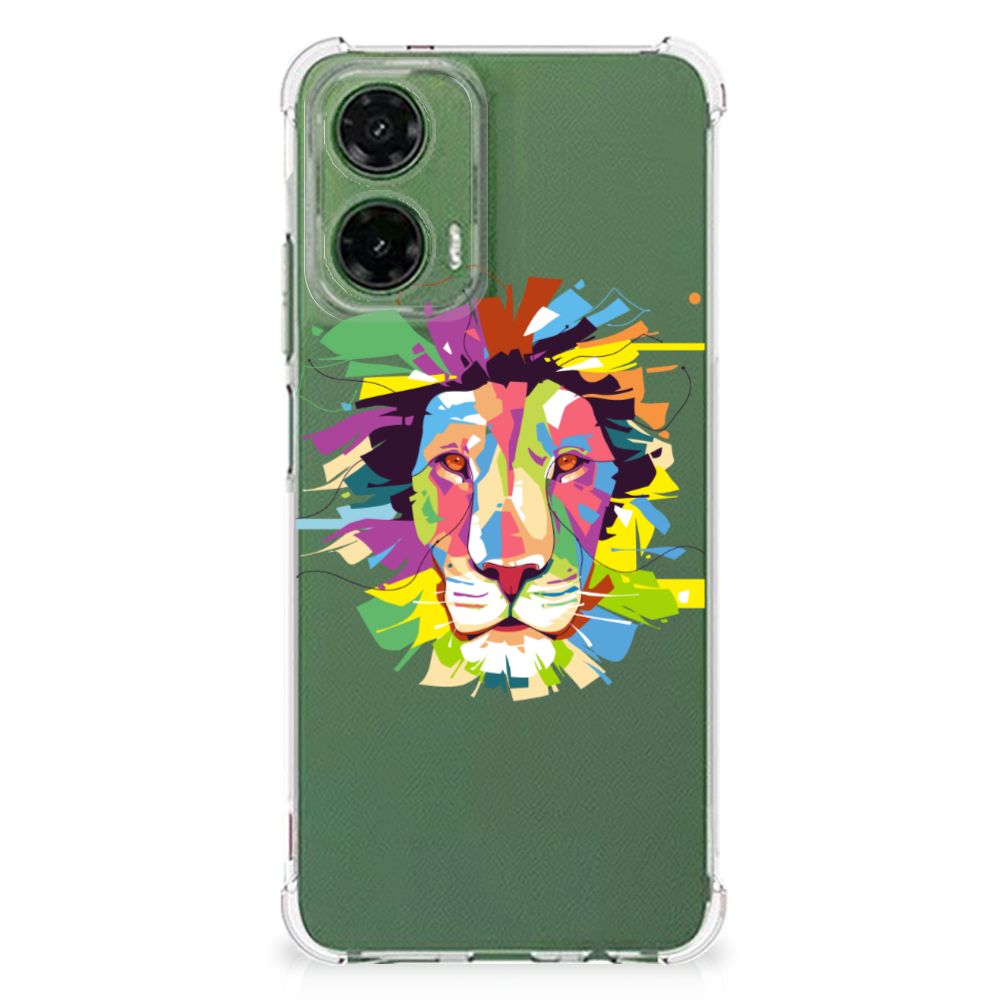 Motorola Moto G35 Stevig Bumper Hoesje Lion Color achterzijde ontwerp