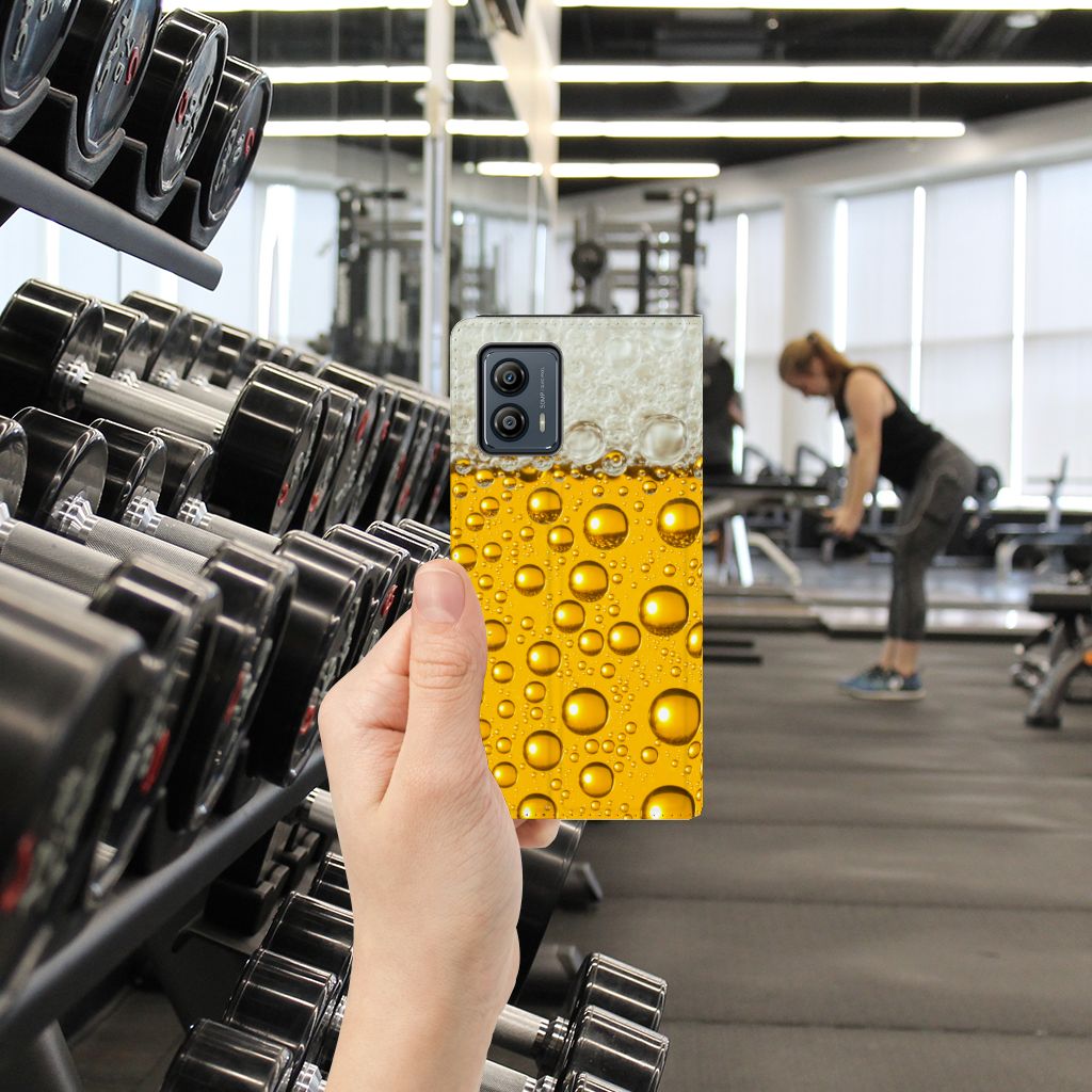 Motorola Moto G53 Flip Style Cover Bier bierprint smartphone hand fitness