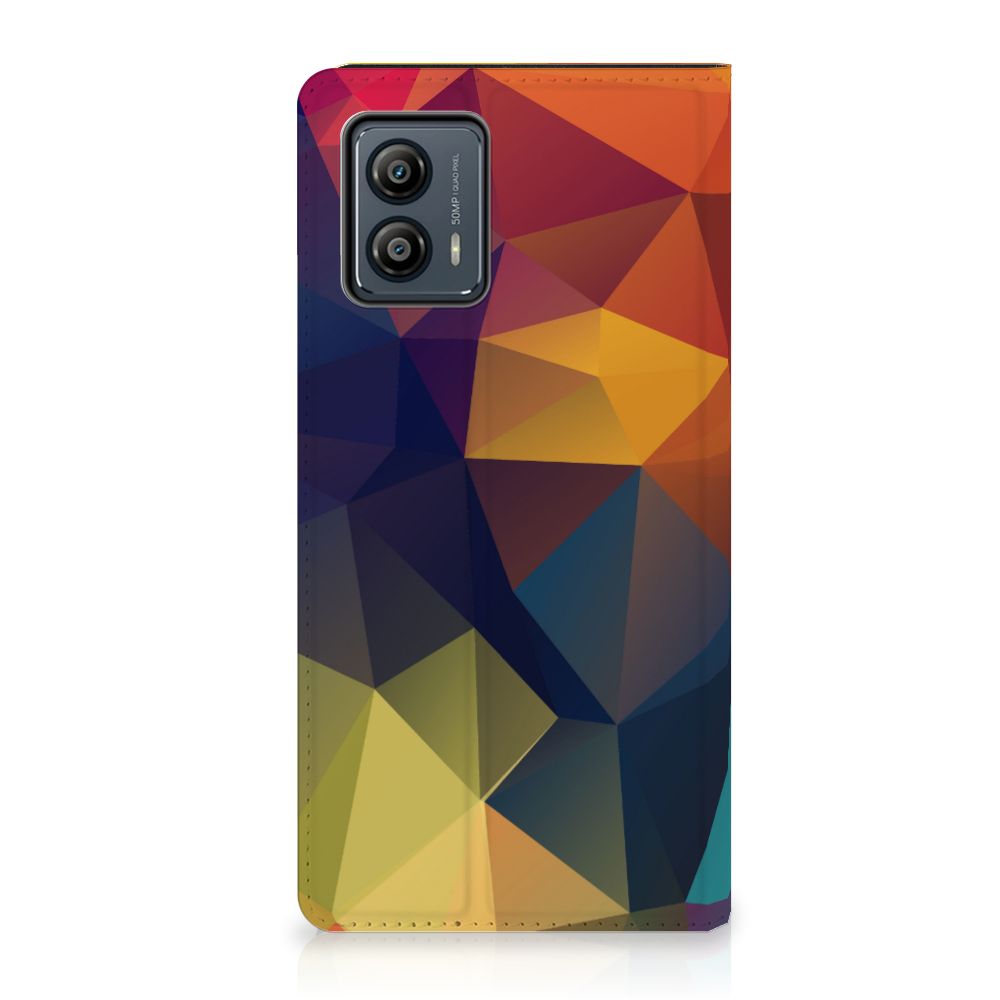 Motorola Moto G53 Stand Case Polygon Color hoesje kleurrijk design asymmetrisch patroon