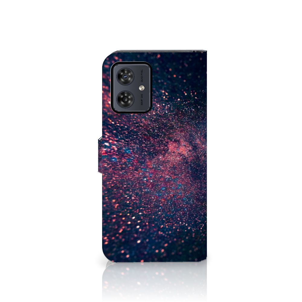 Motorola Moto G54 Book Case Stars design sterrenhemel aanzicht