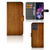 Motorola Moto G54 Book Style Case Donker Hout boekhoes houtdesign voorkant achterkant binnenkant