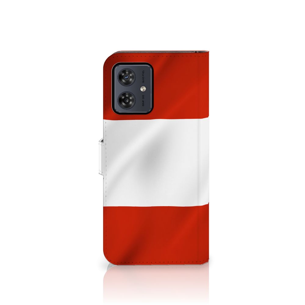 Motorola Moto G54 Bookstyle Case Oostenrijk met vlaggenontwerp voor bescherming en uitstraling 🇦🇹