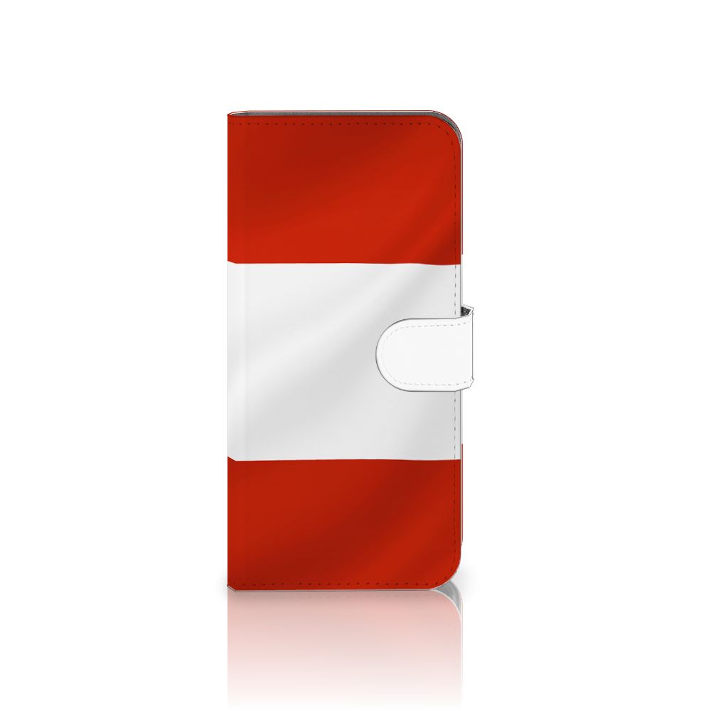Motorola Moto G54 Bookstyle Case Oostenrijk met vlag design, ideaal als cadeau voor gebruiksgemak en bescherming.
