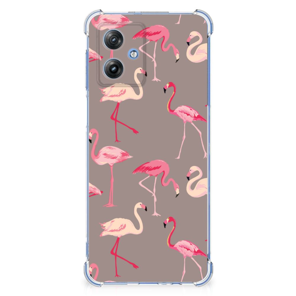 Motorola Moto G54 Case Anti-shock Flamingo achterkant ontwerp