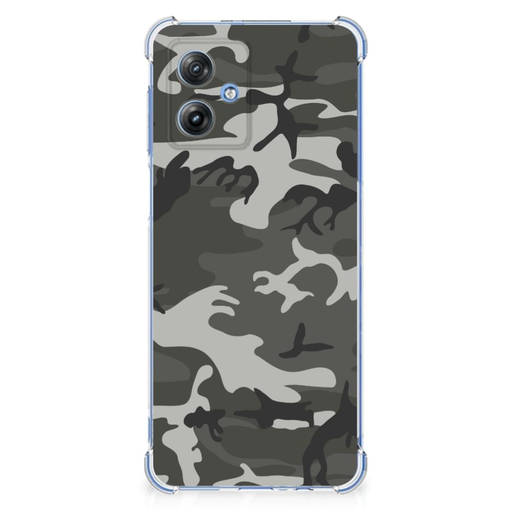 Motorola Moto G54 Doorzichtige Silicone Hoesje Army Light camouflage